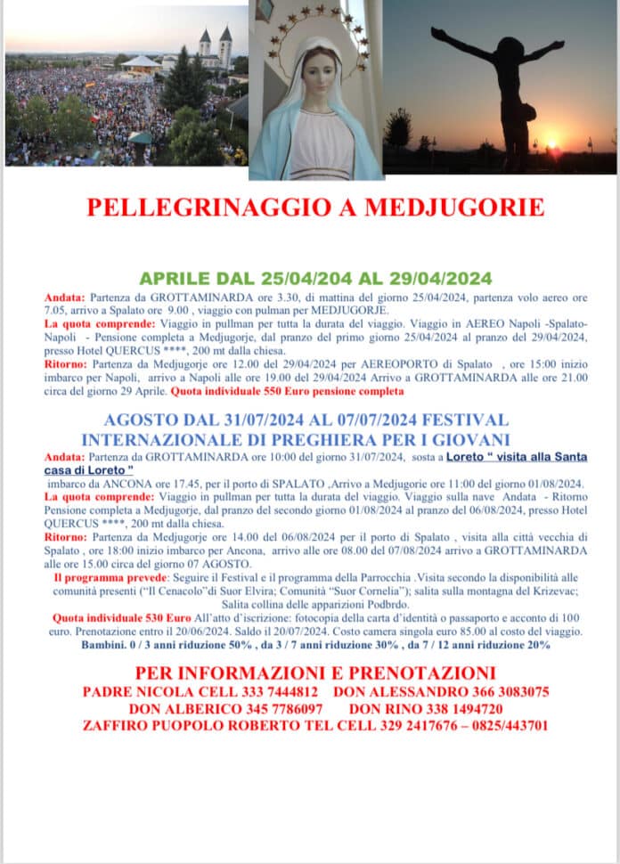 Pellegrinaggio a Medjugorie 2024