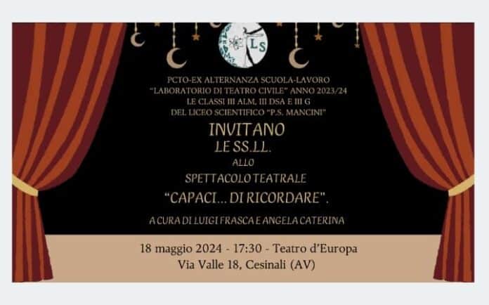 Cesinali- Spettacolo di teatro sperimentale “Capaci… di ricordare”